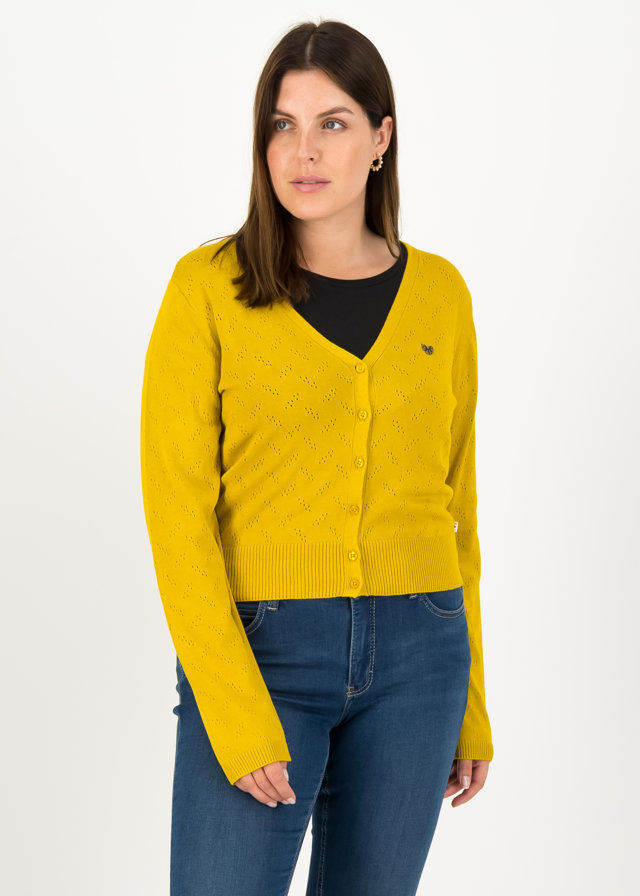 _640_blutsgeschwister_pretty_petite_cardy_yellow_grape_pullover_leichte_jacken_gelb_62564_221999 Blutsgeschwister Cardigan, pretty petite, gelb, senf, mustard, v-ausschnitt, jäckchen