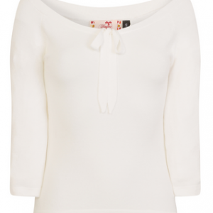 basic pullover 50er jahre, off white, mit 3/4 Ärmeln, rayon